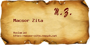 Macsor Zita névjegykártya